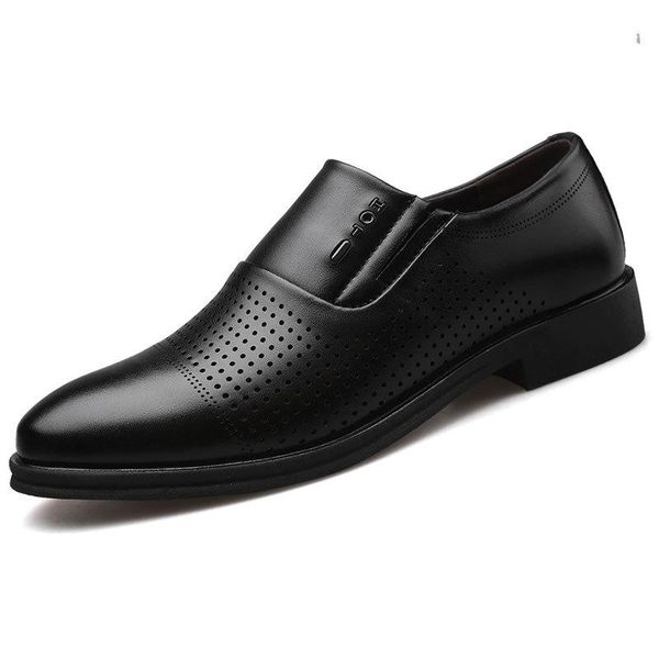 men's business suit leather shoes perforated breathable hollow single all-match casual dress, Black
men's business suit leather shoes perforated breathable hollow single all-match casual dress, Black