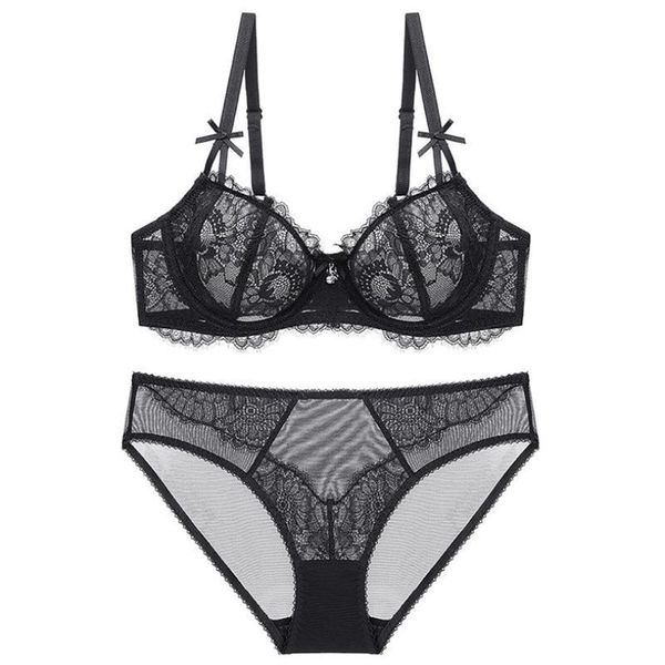 bra set super thin lace transparent breathable underwear suit large size lingerie, Red;black
bra set super thin lace transparent breathable underwear suit large size lingerie, Red;black