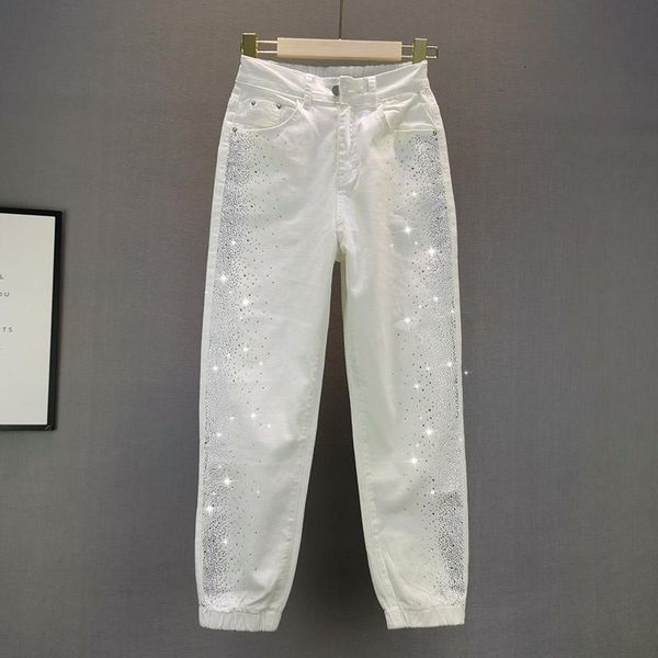 women's jeans harajuku white woman summer stretch high waist rhinestones female loose denim pants vaqueros mujer nancylim, Blue
women's jeans harajuku white woman summer stretch high waist rhinestones female loose denim pants vaqueros mujer nancylim, Blue
