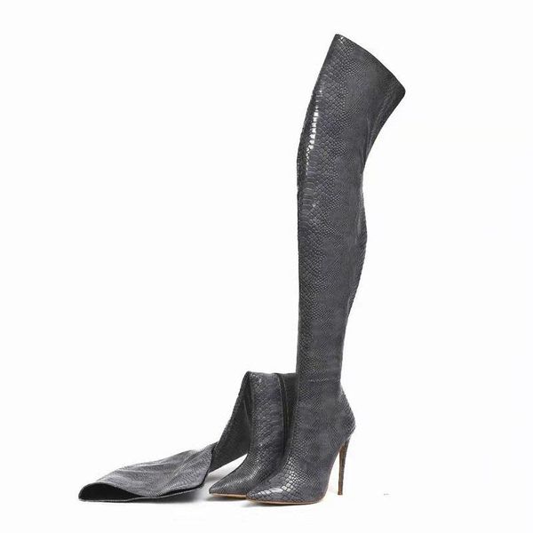 boots the over knee high-quality leather shoes women thin heels snakeskin pointed toe high heel thigh botas femininas, Black
boots the over knee high-quality leather shoes women thin heels snakeskin pointed toe high heel thigh botas femininas, Black