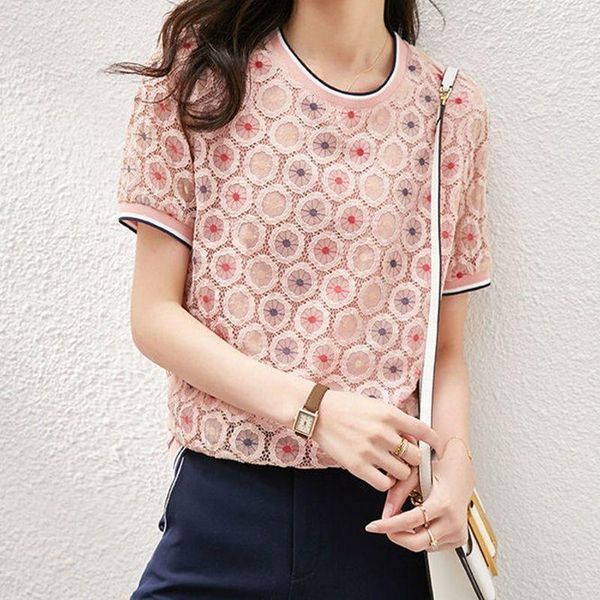 women's blouses & shirts women summer all-match casual lace short sleeve o-neck thread fashion loose blusas mm0642, White
women's blouses & shirts women summer all-match casual lace short sleeve o-neck thread fashion loose blusas mm0642, White