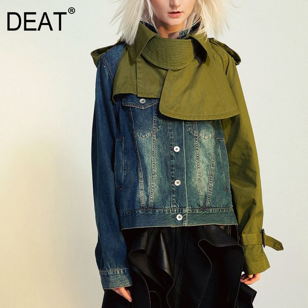 spring and summer fashion casual single breasted denim stitching long sleeve windbreaker jacket women sh171 210421, Black;brown
spring and summer fashion casual single breasted denim stitching long sleeve windbreaker jacket women sh171 210421, Black;brown