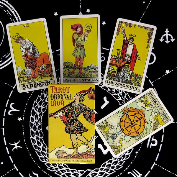 new original 1909 tarot cards prophecy divination deck english version entertainment board game 78 sheets/box
new original 1909 tarot cards prophecy divination deck english version entertainment board game 78 sheets/box