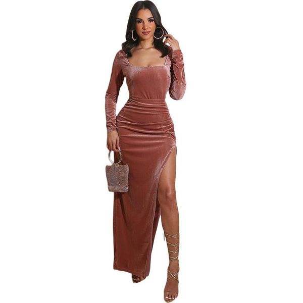 casual dresses women solid color square collar long dress full sleeve high split bodycon maxi dating party club streetwear vestidos, Black;gray
casual dresses women solid color square collar long dress full sleeve high split bodycon maxi dating party club streetwear vestidos, Black;gray
