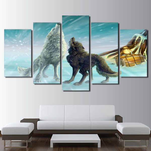 5 panel animal canvas wall art roaring wolf painting wall pictures for living room posters(no frame)
5 panel animal canvas wall art roaring wolf painting wall pictures for living room posters(no frame)