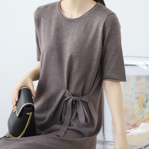 autumn women's pure color pullover dress fashion elegant temperament high waist o-neck knit sweater 210520, Black;gray
autumn women's pure color pullover dress fashion elegant temperament high waist o-neck knit sweater 210520, Black;gray