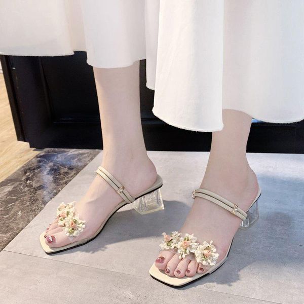 women sandals shoes flower high heels square toe ladies slides slip on casual slingbacks female fashion summer 2021, Black
women sandals shoes flower high heels square toe ladies slides slip on casual slingbacks female fashion summer 2021, Black