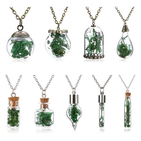 pendant necklaces creative plant necklace bohemian seaweed sea grasses glass bottle chain wishing jewelry, Silver
pendant necklaces creative plant necklace bohemian seaweed sea grasses glass bottle chain wishing jewelry, Silver