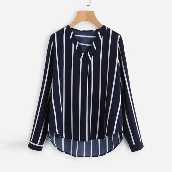 women's blouses & shirts ladies v-neck loose shirt pullover women autumn striped long sleeve casual, White
women's blouses & shirts ladies v-neck loose shirt pullover women autumn striped long sleeve casual, White