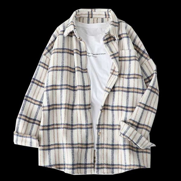 women's blouses & shirts autumn winter fashion women long sleeve plaid thicken loose casual blouse oversize outwear coat, White
women's blouses & shirts autumn winter fashion women long sleeve plaid thicken loose casual blouse oversize outwear coat, White