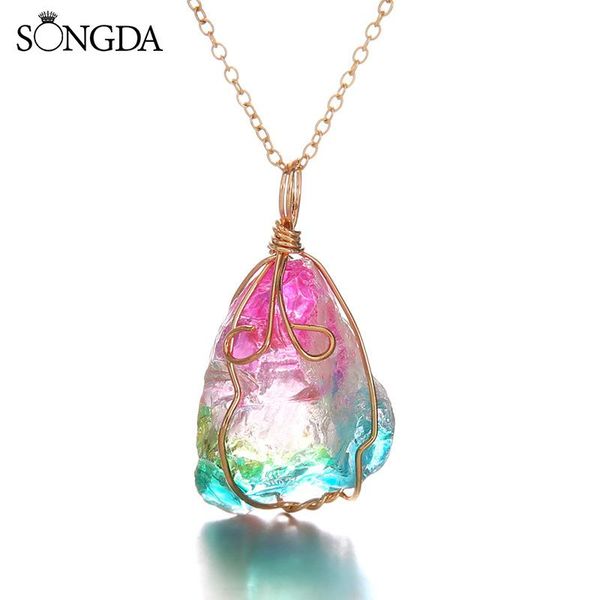 chains irregular natural stone necklace colorful crystal quartz pendant clavicle trendy jewelry gifts, Silver
chains irregular natural stone necklace colorful crystal quartz pendant clavicle trendy jewelry gifts, Silver