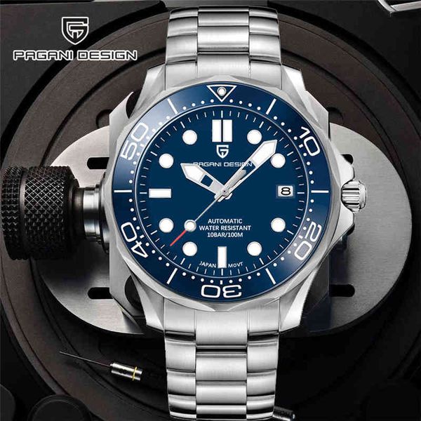 pagani design blue dial japan nh35 automatic watch 007 mens mechanical es brand luxury fashion men 100m diver's, Silver
pagani design blue dial japan nh35 automatic watch 007 mens mechanical es brand luxury fashion men 100m diver's, Silver