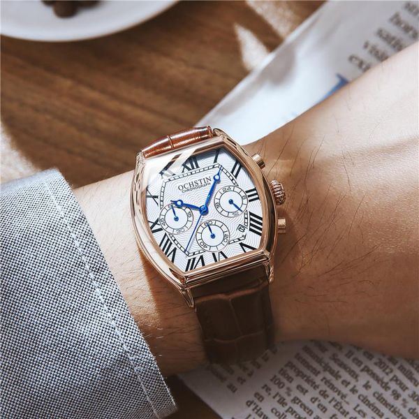 wristwatches ochstin man square wristwatch chronograph sport men quartz watch military brand rose gold genuine leather business clock, Slivery;brown
wristwatches ochstin man square wristwatch chronograph sport men quartz watch military brand rose gold genuine leather business clock, Slivery;brown