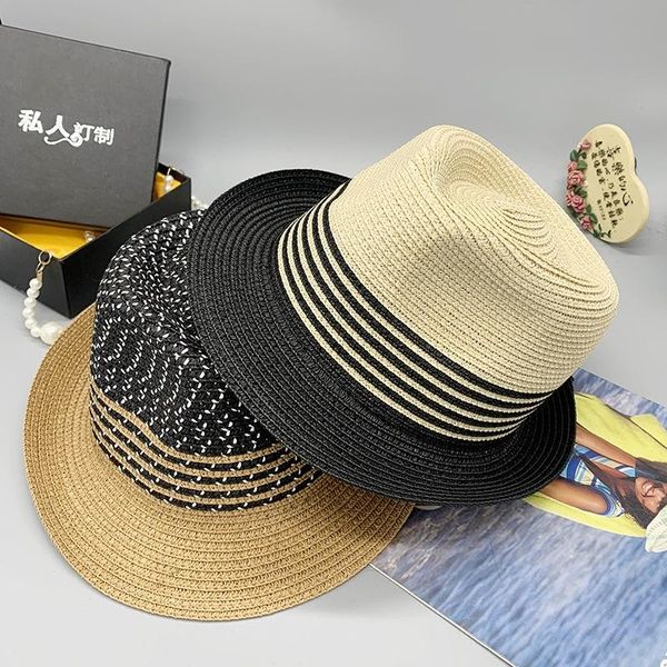wide brim hats 2021 family adjustable short sun shading summer straw hat beach, Blue;gray
wide brim hats 2021 family adjustable short sun shading summer straw hat beach, Blue;gray