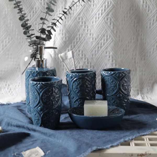 vintage blue ceramic bathroom set toilet wash soap dish kit /toothbrush holder/ceramic dispensers bath accessory
vintage blue ceramic bathroom set toilet wash soap dish kit /toothbrush holder/ceramic dispensers bath accessory