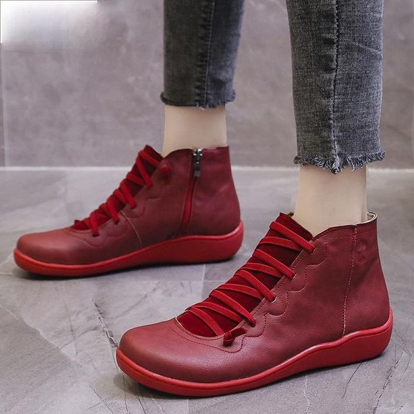 boots women's pu leather ankle women autumn winter cross strappy vintage zipper flat ladies shoes woman botas mujer, Black
boots women's pu leather ankle women autumn winter cross strappy vintage zipper flat ladies shoes woman botas mujer, Black