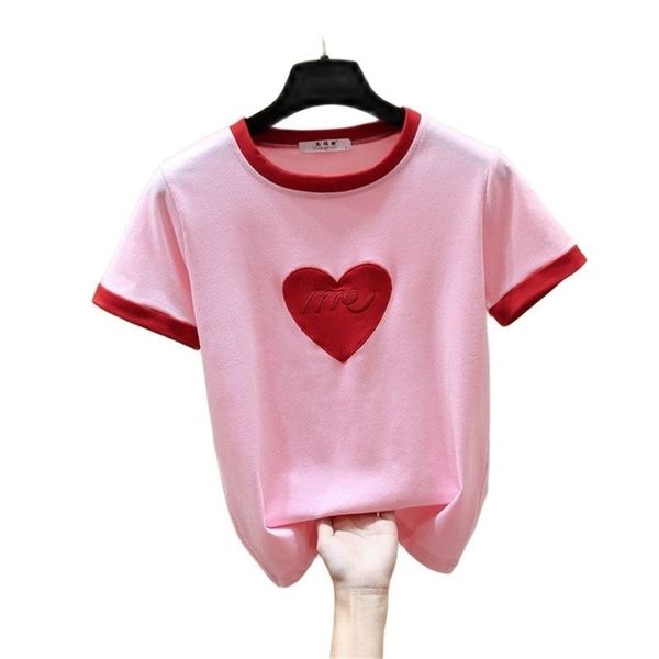girls' short-sleeved t-shirt summer dress all-match korean love embroidery students simple cotton p4238 210622, Blue
girls' short-sleeved t-shirt summer dress all-match korean love embroidery students simple cotton p4238 210622, Blue