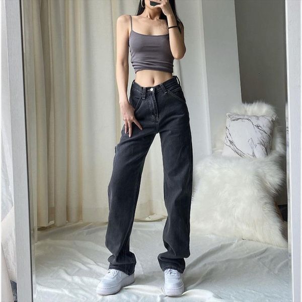 wffjeans high waist womens pant wide leg straight loose black fashion boyfriend jeans, Black;white
wffjeans high waist womens pant wide leg straight loose black fashion boyfriend jeans, Black;white