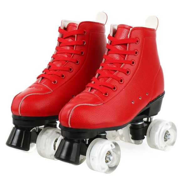 artificial leather roller skates red double line women men two skate shoes patines with pu flash 4 wheels patins inline &
artificial leather roller skates red double line women men two skate shoes patines with pu flash 4 wheels patins inline &