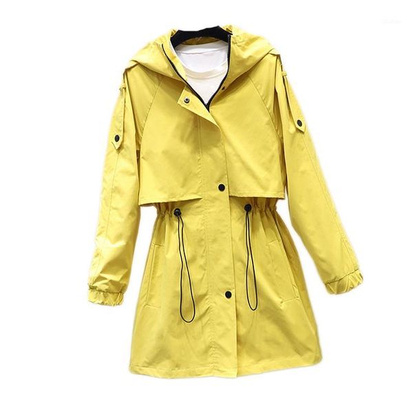 women's trench coats 2021 spring autumn women korean casual loose drawstring zipper mid-long coat female solid plus size outerwear a833, Tan;black
women's trench coats 2021 spring autumn women korean casual loose drawstring zipper mid-long coat female solid plus size outerwear a833, Tan;black