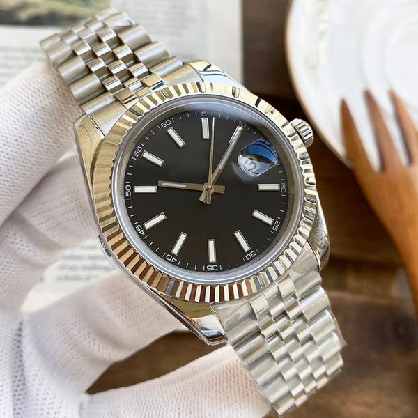 classic mens watches 41mm 36mm automatic mechanical wristwatches business couples wristwatch montre de luxe watch for men gift, Slivery;brown
classic mens watches 41mm 36mm automatic mechanical wristwatches business couples wristwatch montre de luxe watch for men gift, Slivery;brown
