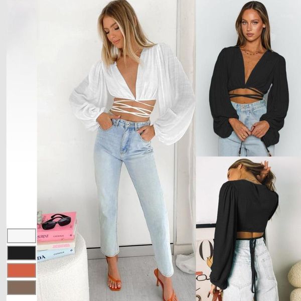 women's jackets product solid color ladies blouse european and american fashion deep v niche bandage cropped cardigan women, Black;brown
women's jackets product solid color ladies blouse european and american fashion deep v niche bandage cropped cardigan women, Black;brown