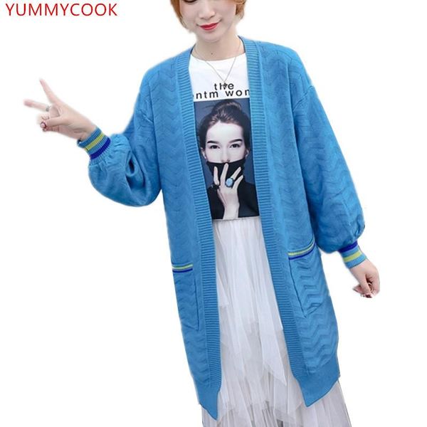 women's sweaters yummycook fashion medium long cardigan sweater coat female autumn winter 2021 loose wild clothing a475, White;black
women's sweaters yummycook fashion medium long cardigan sweater coat female autumn winter 2021 loose wild clothing a475, White;black