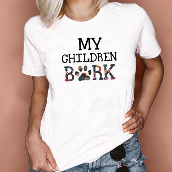 women's t-shirt my children bark dog letter print t shirt women cotton casual harajuku tshirt summer short sleeve tee femme, White
women's t-shirt my children bark dog letter print t shirt women cotton casual harajuku tshirt summer short sleeve tee femme, White