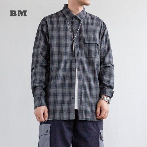 men's casual shirts japanese streetwear fashion plaid long sleeve shirt cargo coat men clothing thin harajuku 2021 spring autumn, White;black
men's casual shirts japanese streetwear fashion plaid long sleeve shirt cargo coat men clothing thin harajuku 2021 spring autumn, White;black