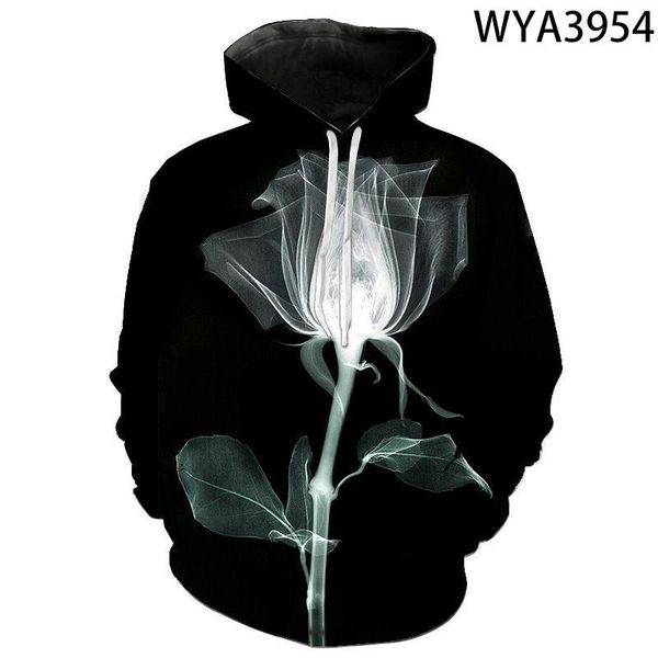 men's hoodies & sweatshirts flower fashion men women children cool 3d printed casual boy girl kids pullover streetwear coat, Black