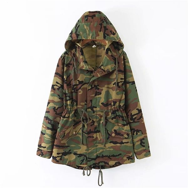 autumn fashion women camouflage hooded jacket vintage stylish female lace-up cotton coat casual outerwear 210531, Black;brown
autumn fashion women camouflage hooded jacket vintage stylish female lace-up cotton coat casual outerwear 210531, Black;brown