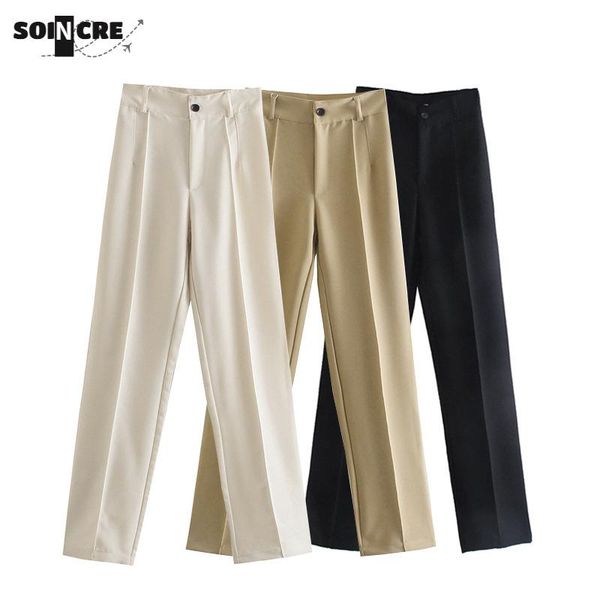 women's pants & capris soincre office lady 2021 fashion chic wear solid straight vintage high waist temperament zipper female trousers, Black;white
women's pants & capris soincre office lady 2021 fashion chic wear solid straight vintage high waist temperament zipper female trousers, Black;white