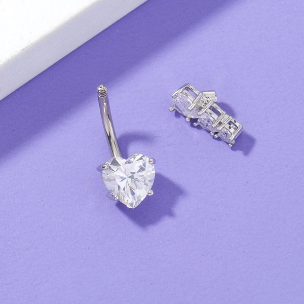 new stainless steel heart connected heart-shaped nail love navel ring human body puncture jewelry female, Silver
new stainless steel heart connected heart-shaped nail love navel ring human body puncture jewelry female, Silver
