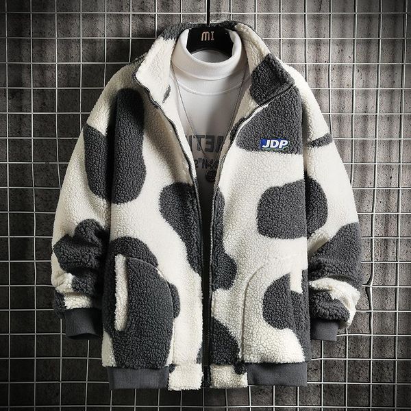 men's wool & blends winter warm jackets coats 2021 spotted round pattern harajuku lamb woolen man casual zipper jacket male, Black
men's wool & blends winter warm jackets coats 2021 spotted round pattern harajuku lamb woolen man casual zipper jacket male, Black