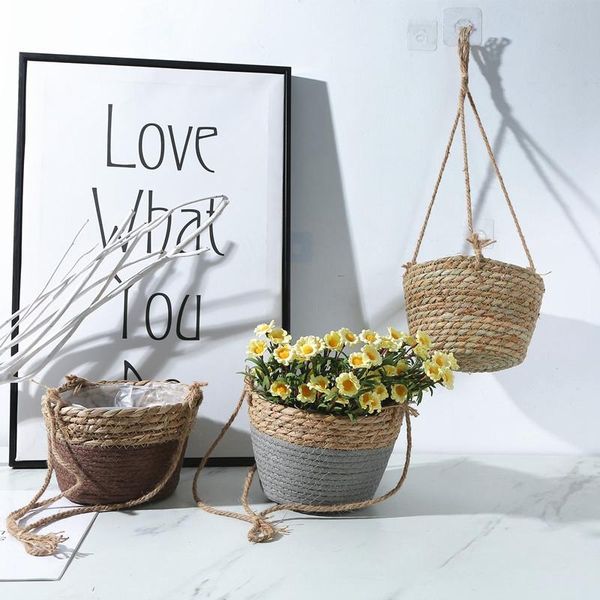 storage baskets handmade hanging 3 colors flower pot planter hanger wall decor courtyard garden
storage baskets handmade hanging 3 colors flower pot planter hanger wall decor courtyard garden