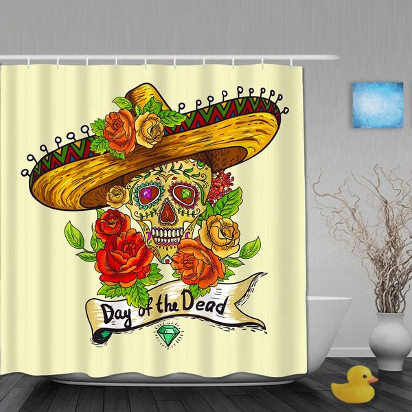 polyester fabric shower curtain set with 12 plastic hooks decorative bath curtains,floral background with skull in sombrero day
polyester fabric shower curtain set with 12 plastic hooks decorative bath curtains,floral background with skull in sombrero day