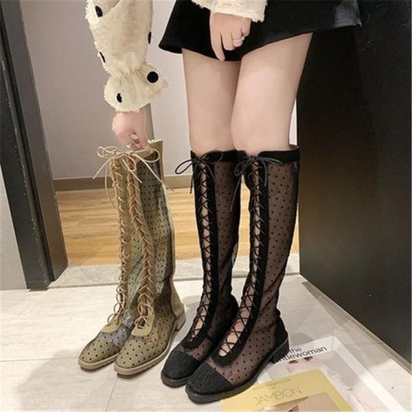 boots summer 2021 women's hollow out lace-up long tube-shaped mesh sandals middle heel rome high barrel cool girl, Black
boots summer 2021 women's hollow out lace-up long tube-shaped mesh sandals middle heel rome high barrel cool girl, Black