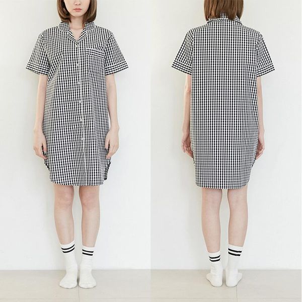 women's sleepwear spring summer women nightgown soft cotton nightwear casual loose plaid turn-down collar home dressing gown, Black;red
women's sleepwear spring summer women nightgown soft cotton nightwear casual loose plaid turn-down collar home dressing gown, Black;red