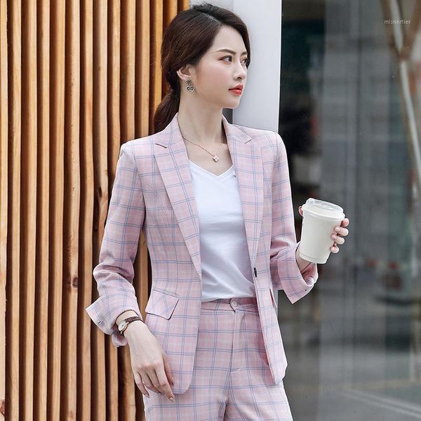womens elegant pink grey plaid formal business 2 piece set women blazer and pants ladies 2piece trouser suit women's two, White
womens elegant pink grey plaid formal business 2 piece set women blazer and pants ladies 2piece trouser suit women's two, White