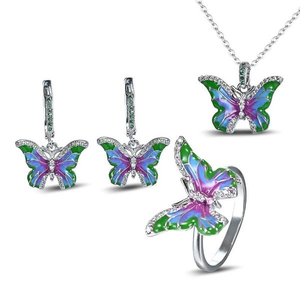 earrings & necklace romantic charm colorful butterfly jewelry set silver pendant for women girl wedding party engagement gift
earrings & necklace romantic charm colorful butterfly jewelry set silver pendant for women girl wedding party engagement gift