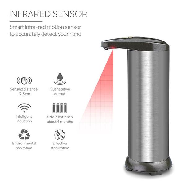 liquid soap dispenser stainless steel dispenser, infrared induction suitable for bathrooms, kitchens, etc. (without batteries)
liquid soap dispenser stainless steel dispenser, infrared induction suitable for bathrooms, kitchens, etc. (without batteries)