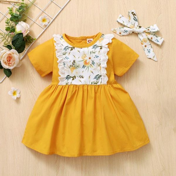 summer baby girl sweet flowers splicing short-sleeved dress fashion casual a-line skirt (send hair band) yellow 110 yards girl's dresse, Red;yellow
summer baby girl sweet flowers splicing short-sleeved dress fashion casual a-line skirt (send hair band) yellow 110 yards girl's dresse, Red;yellow