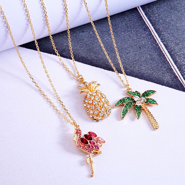 chic flamingo pineapple akee crystal pendant necklace simple fashion women choker jewelry accessories, Golden;silver
chic flamingo pineapple akee crystal pendant necklace simple fashion women choker jewelry accessories, Golden;silver