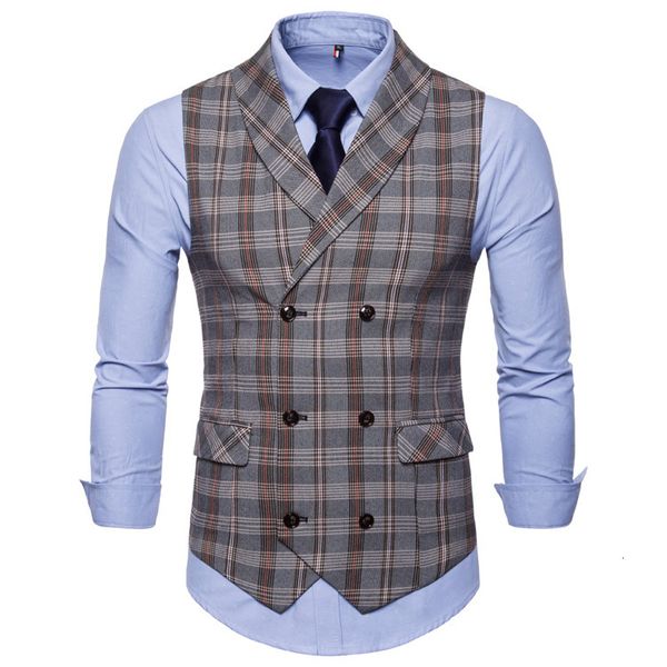 2021 double row button suit vt men's british busins men's suit waistcoat plaid vt, Black;white
2021 double row button suit vt men's british busins men's suit waistcoat plaid vt, Black;white