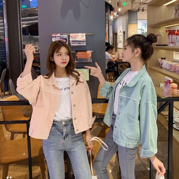 women's jackets 2021 women basic coats summer autumn denim jacket pink female jeans coat casual girls outwear laides j186, Black;brown
women's jackets 2021 women basic coats summer autumn denim jacket pink female jeans coat casual girls outwear laides j186, Black;brown