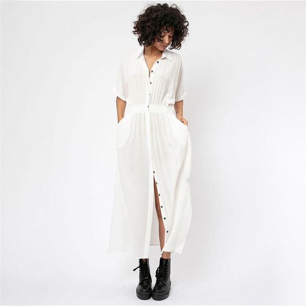 women's swimwear women v-neck beach cover up shirt white short sleeve dress with button pareo cardigan maxi swim suit, White;black
women's swimwear women v-neck beach cover up shirt white short sleeve dress with button pareo cardigan maxi swim suit, White;black