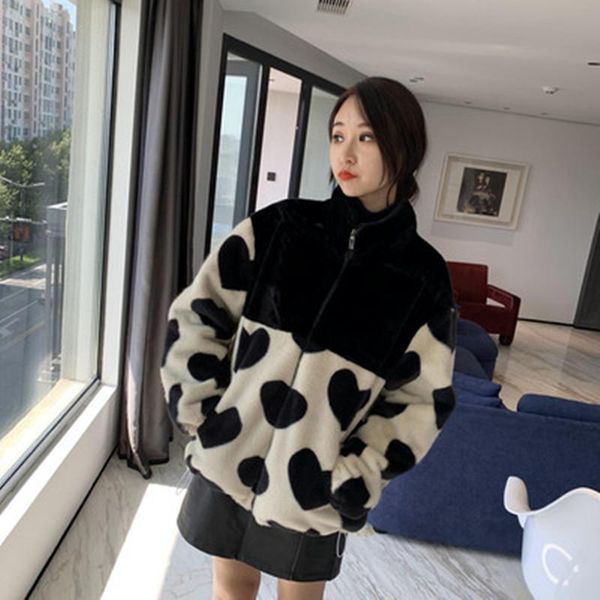 women's fur & faux zipper pocket imitation coat female autumn winter loose stand-up collar fashion all-match xf671, Black
women's fur & faux zipper pocket imitation coat female autumn winter loose stand-up collar fashion all-match xf671, Black