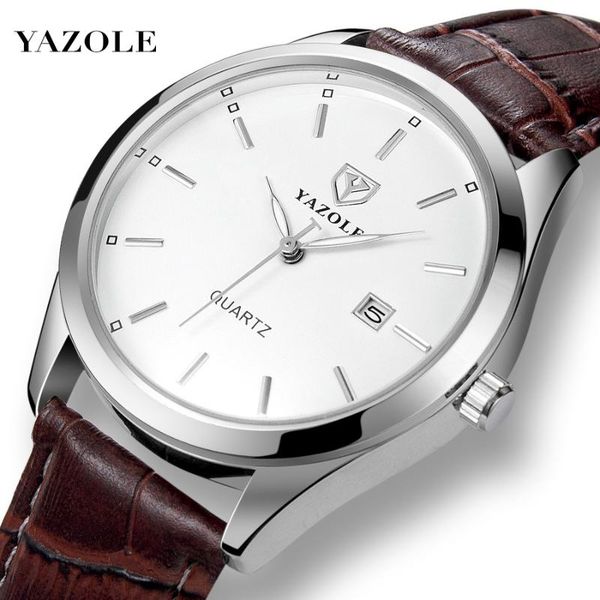 wristwatches yazole fashion men's watch simplicity date display leather band quartz wrist for man sport men clock relogio masculino, Slivery;brown
wristwatches yazole fashion men's watch simplicity date display leather band quartz wrist for man sport men clock relogio masculino, Slivery;brown