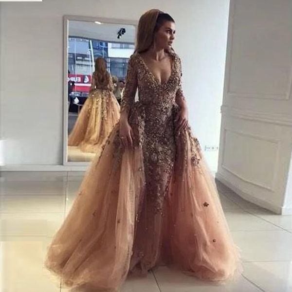 luxury mermaid prom dress deep v neck handmade flower applique lace long sleeve celebrity fashion dubai evening gowns party dresses, White;black
luxury mermaid prom dress deep v neck handmade flower applique lace long sleeve celebrity fashion dubai evening gowns party dresses, White;black