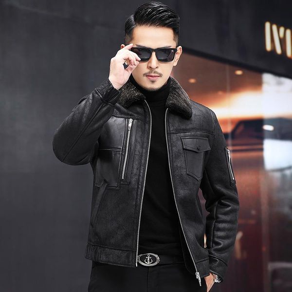 men's leather & faux 2021 winter warm jackets lamb fur liner suede coat fashion motorcycle and biker jacket for men chaquetas hombre gm, Black
men's leather & faux 2021 winter warm jackets lamb fur liner suede coat fashion motorcycle and biker jacket for men chaquetas hombre gm, Black